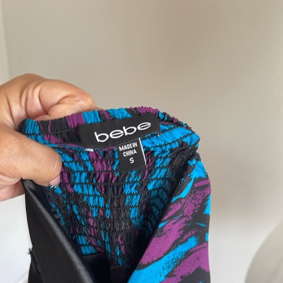 Vintage Bebe Blue and Purple Ruffle Dress Size S - Picture 6 of 6